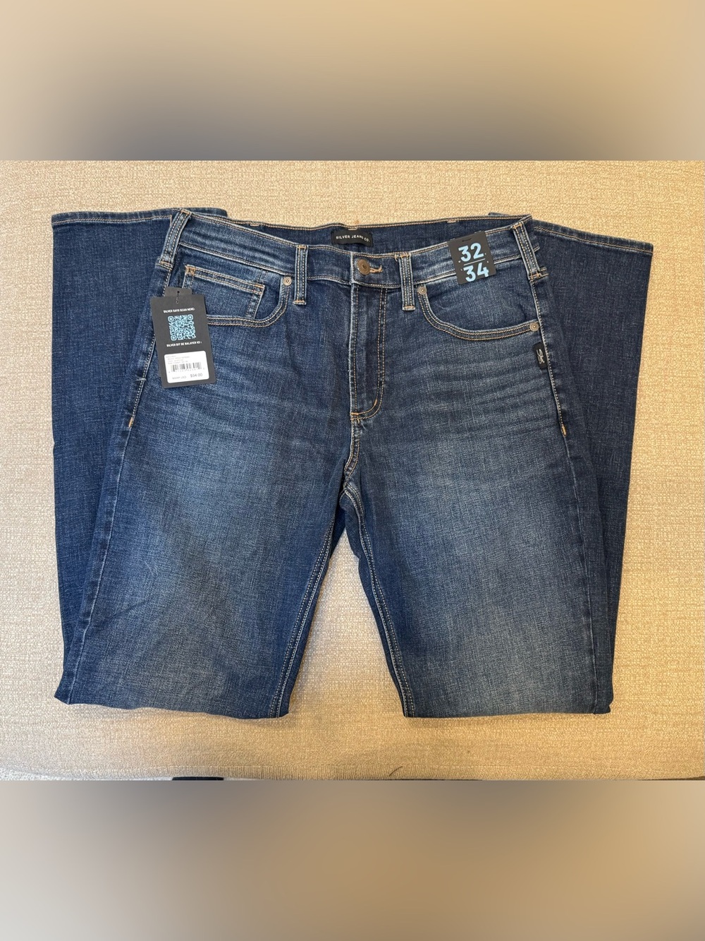 Silver Jeans Men’s Straight Fit Dark Blue Denim Jeans